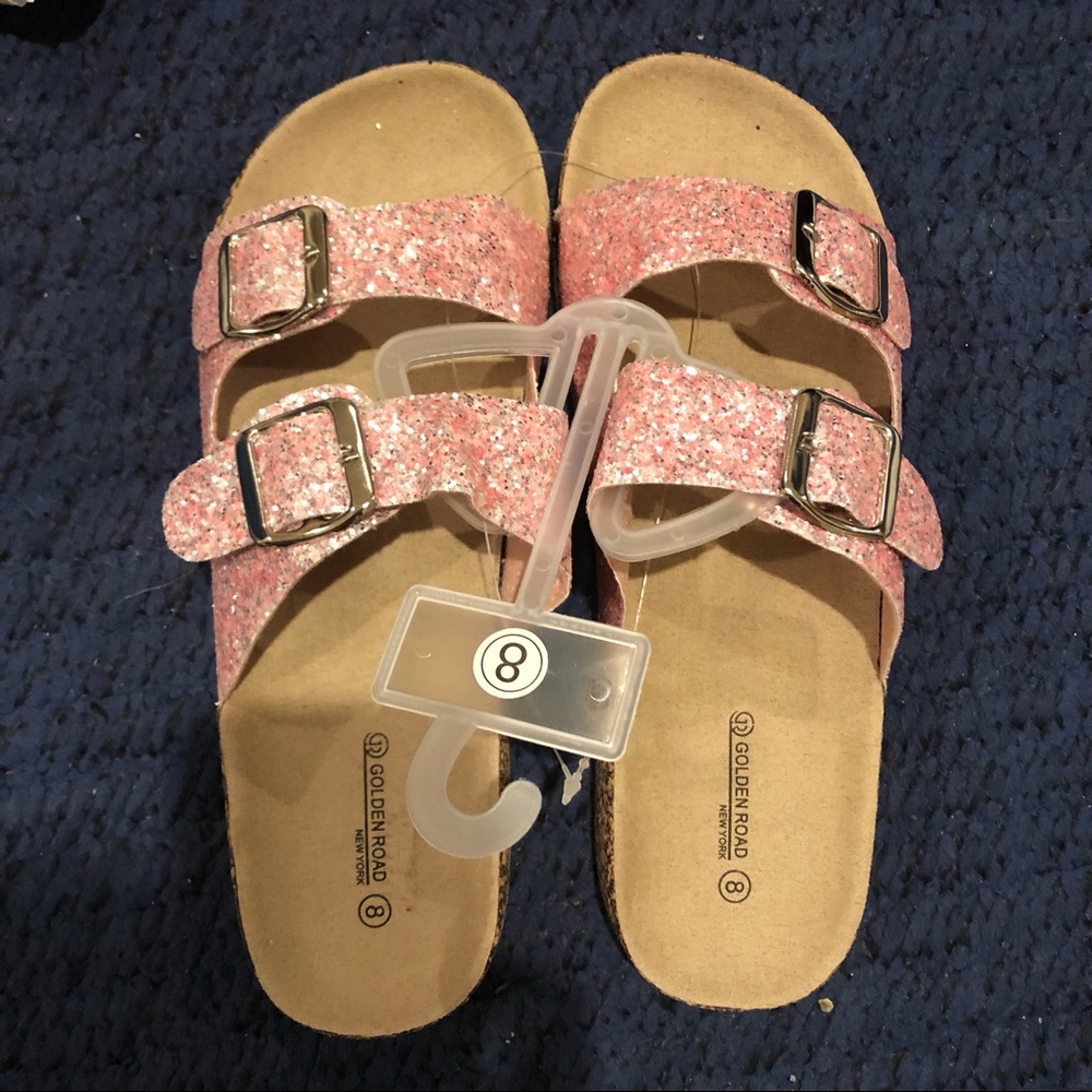 Sparkly pink sandals NEW